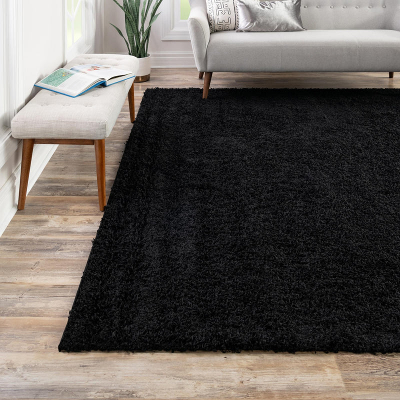 Plush Oasis Collection Area Rug - Serenity (Jet Black) Square Jet Black  lifestyle 27