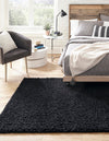 Plush Oasis Collection Area Rug - Serenity (Jet Black) Rectangle Jet Black  lifestyle 6