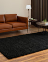 Plush Oasis Collection Area Rug - Serenity (Jet Black) Rectangle Jet Black  lifestyle 8