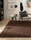 Plush Oasis Collection Area Rug - Serenity (Chocolate Brown) Square Chocolate Brown  lifestyle 2