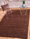 Plush Oasis Collection Area Rug - Serenity (Chocolate Brown) Rectangle Chocolate Brown  lifestyle 32