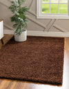 Plush Oasis Collection Area Rug - Serenity (Chocolate Brown) Rectangle Chocolate Brown  lifestyle 2