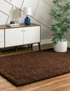 Plush Oasis Collection Area Rug - Serenity (Chocolate Brown) Rectangle Chocolate Brown  lifestyle 8