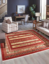 Zagros Oasis Collection Area Rug -  Khorramabad Square Rust Red  lifestyle 49