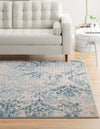 Heritage Retreat Collection Area Rug -  Homestead Square Blue  lifestyle 40