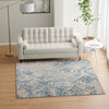 Heritage Retreat Collection Area Rug -  Homestead Square Blue  lifestyle 84