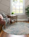 Heritage Retreat Collection Area Rug -  Homestead Round Blue  lifestyle 38