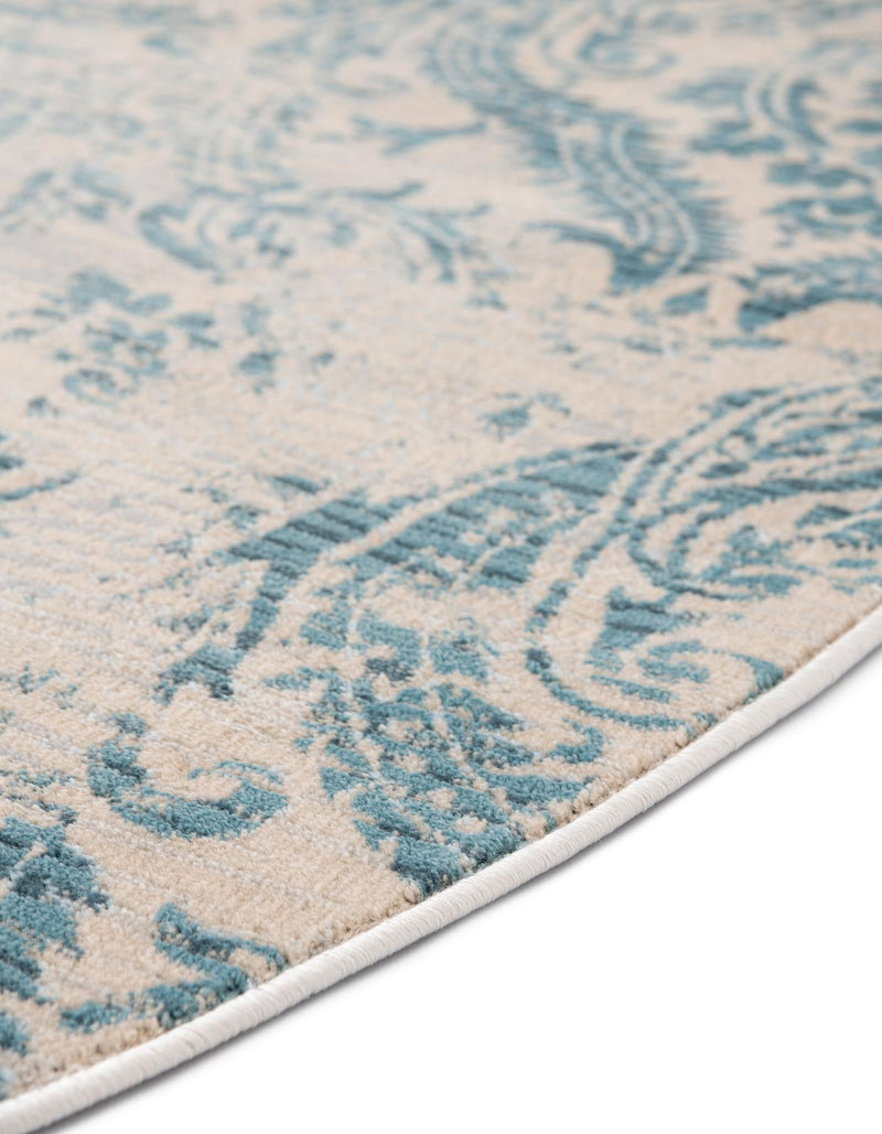 Heritage Retreat Collection Area Rug -  Homestead Round Blue  lifestyle 50