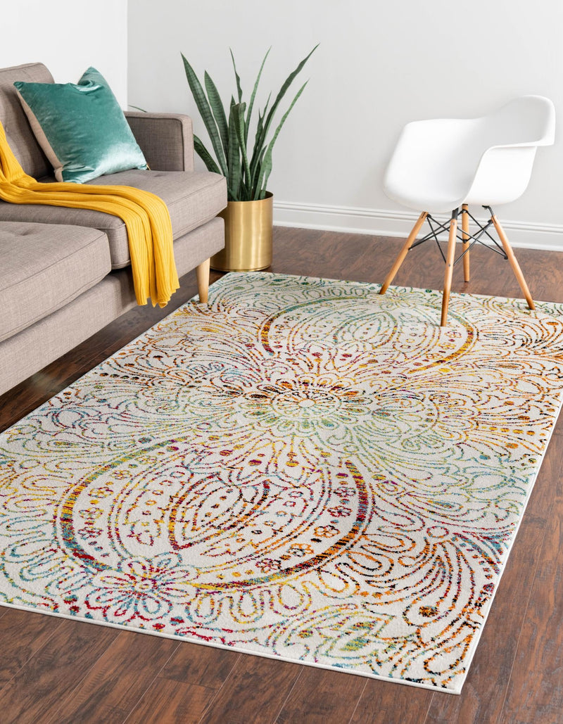 Venetian Elegance Collection Area Rug - Murano Rectangle Ivory  lifestyle 2