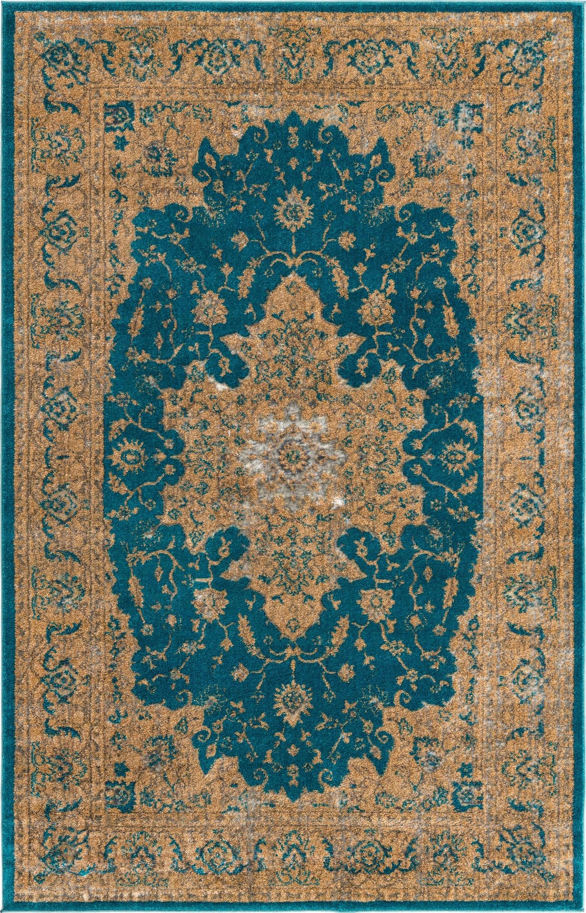 Serenade Oasis Collection Area Rug -  Serenity Rectangle Teal Main