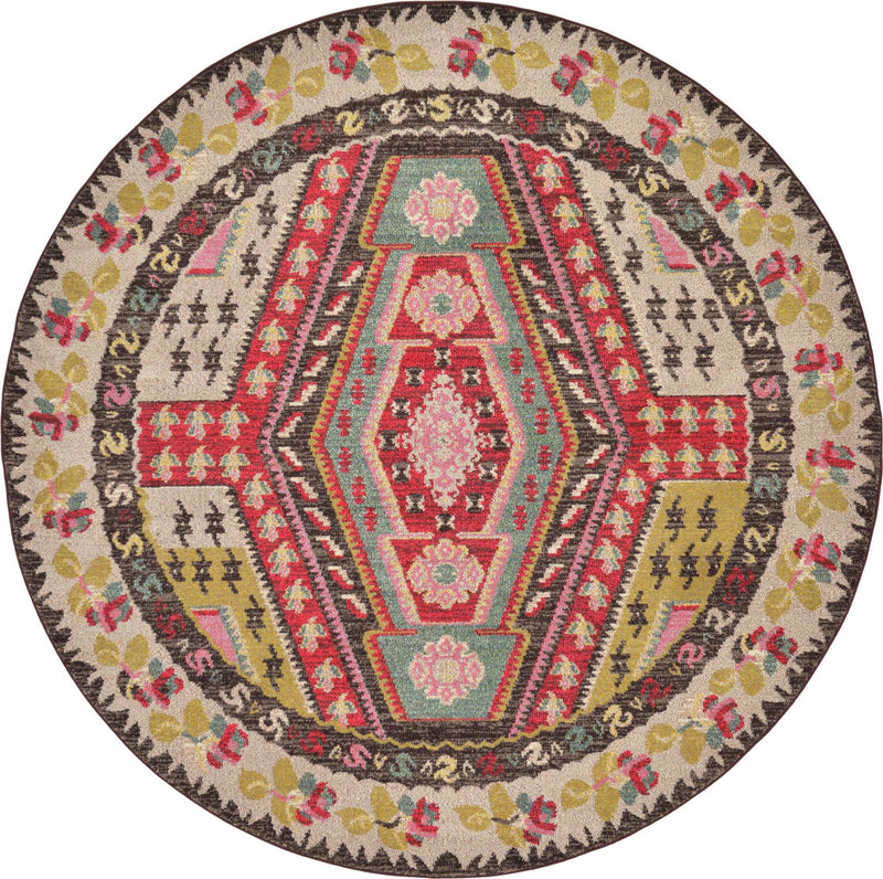 Sedona Vista Collection Area Rug -  Anasazi Round Multi  lifestyle 18