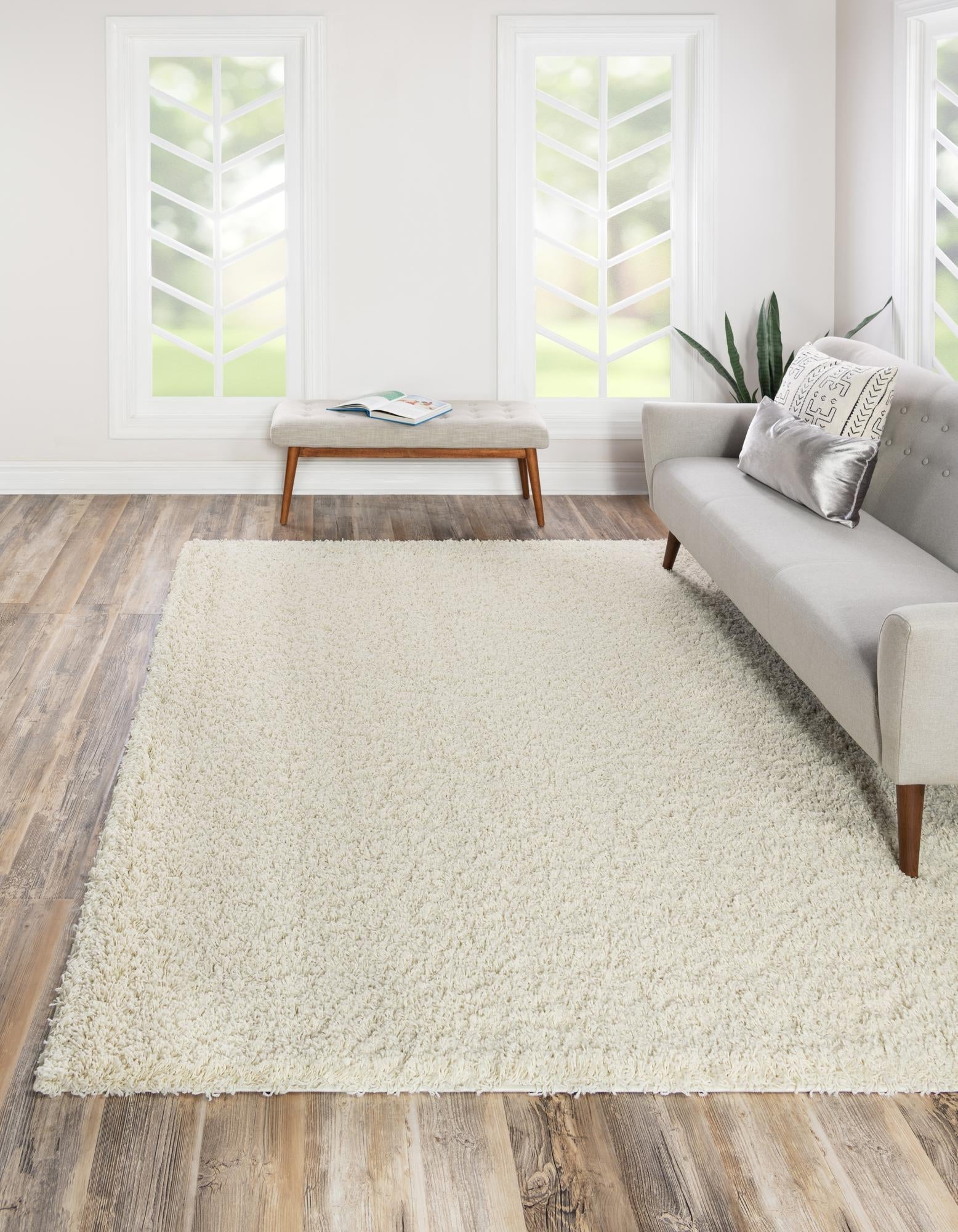 Plush Oasis Collection Area Rug - Serenity (Pure Ivory)