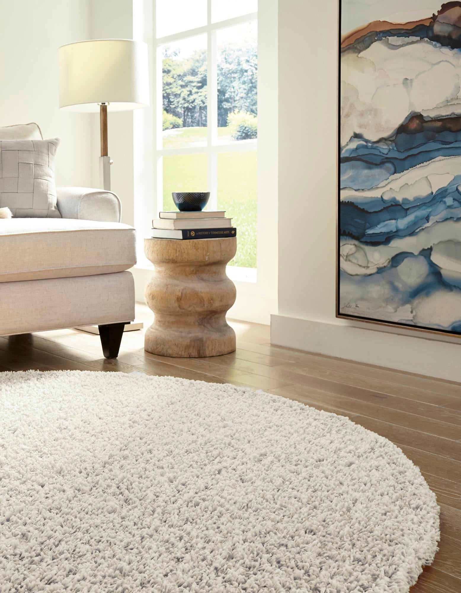 Plush Oasis Collection Area Rug - Serenity (Pure Ivory)