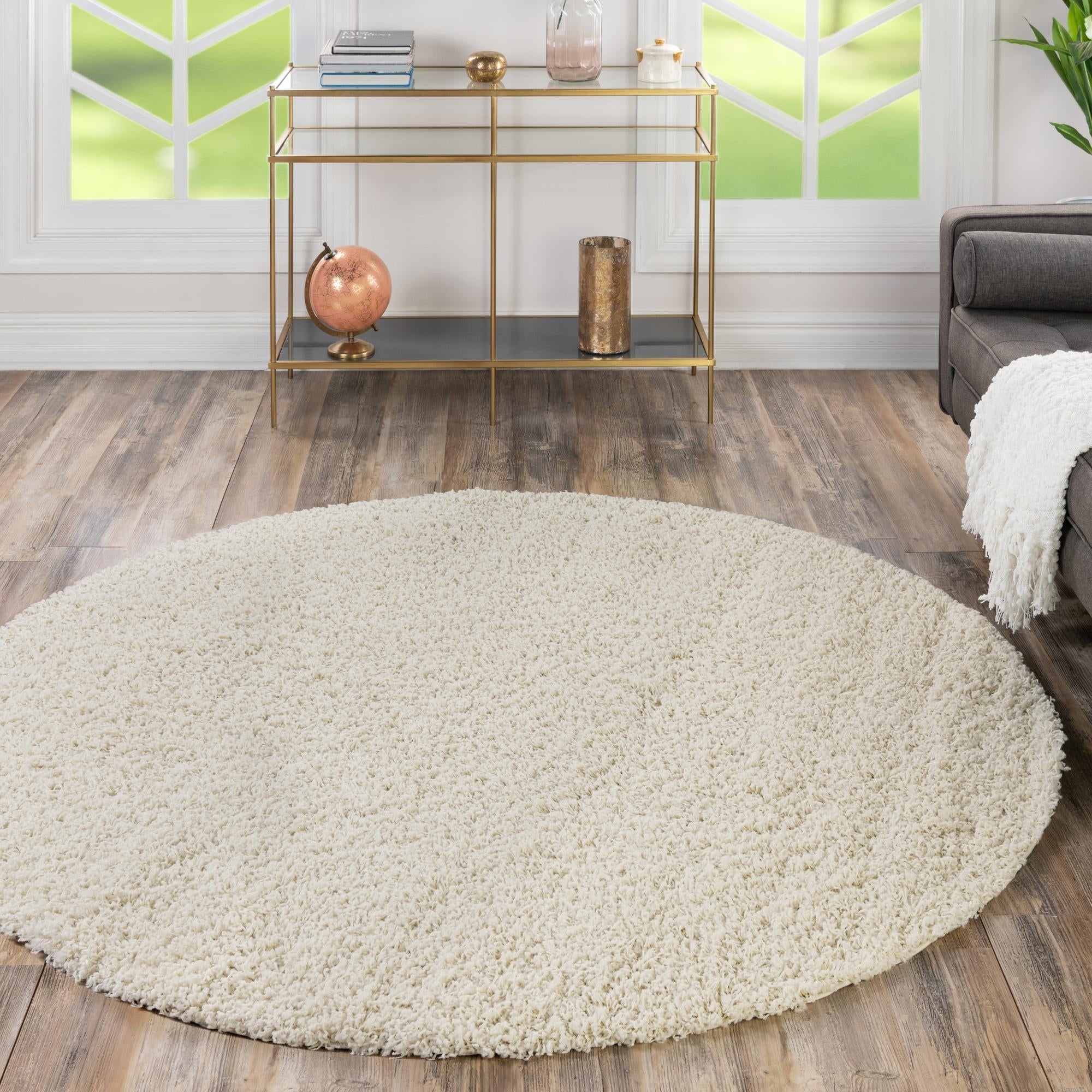 Plush Oasis Collection Area Rug - Serenity (Pure Ivory)