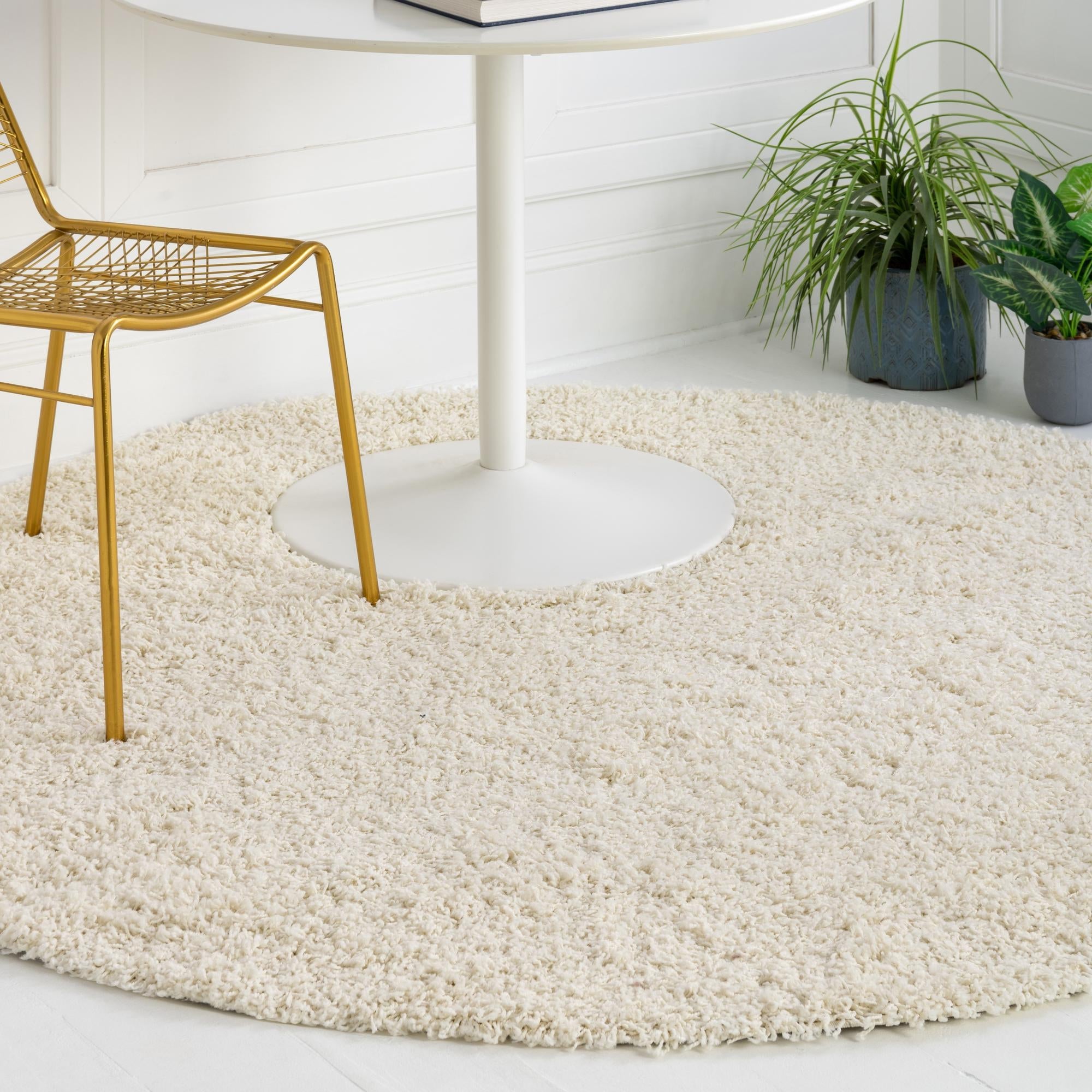 Plush Oasis Collection Area Rug - Serenity (Pure Ivory)