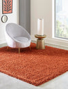 Plush Oasis Collection Area Rug - Serenity (Terracotta) Square Terracotta  lifestyle 0