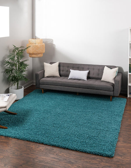 Plush Oasis Collection Area Rug - Serenity (Deep Aqua Blue)