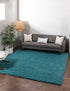 Plush Oasis Collection Area Rug - Serenity (Deep Aqua Blue)