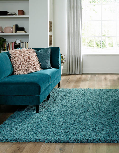 Plush Oasis Collection Area Rug - Serenity (Deep Aqua Blue)