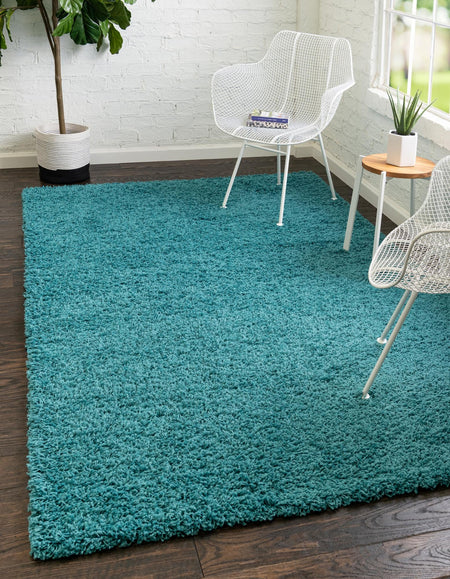 Plush Oasis Collection Area Rug - Serenity (Deep Aqua Blue)