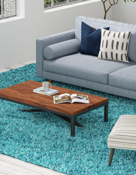 Plush Oasis Collection Area Rug - Serenity (Deep Aqua Blue)