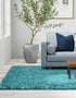 Plush Oasis Collection Area Rug - Serenity (Deep Aqua Blue)