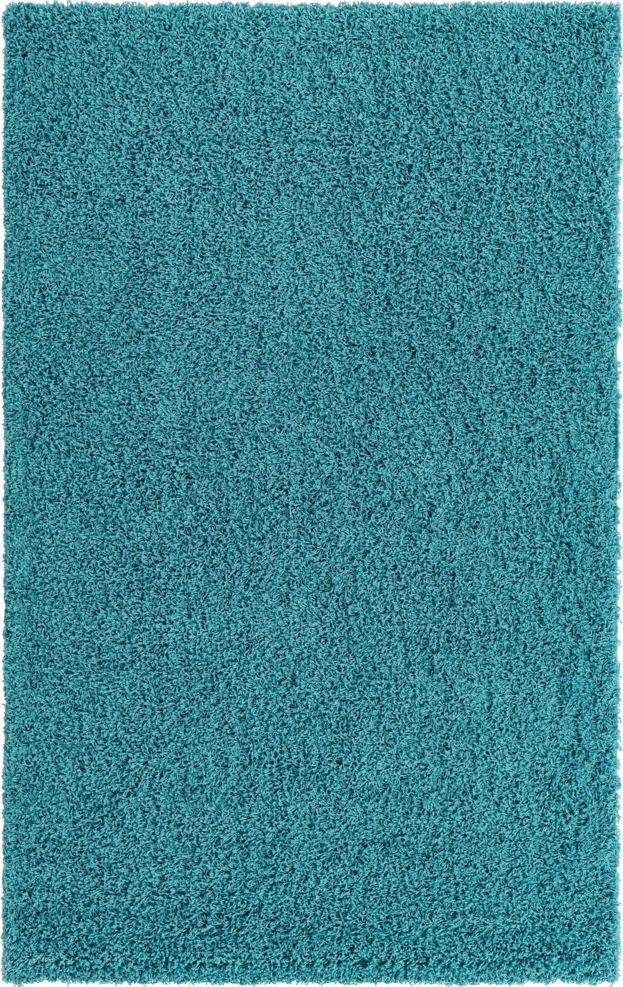 Plush Oasis Collection Area Rug - Serenity (Deep Aqua Blue)