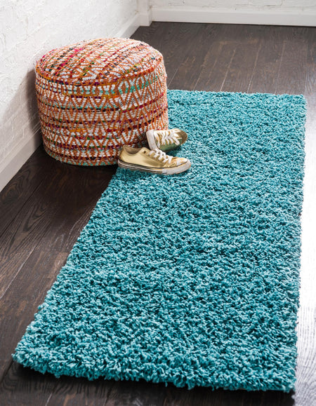 Plush Oasis Collection Area Rug - Serenity (Deep Aqua Blue)