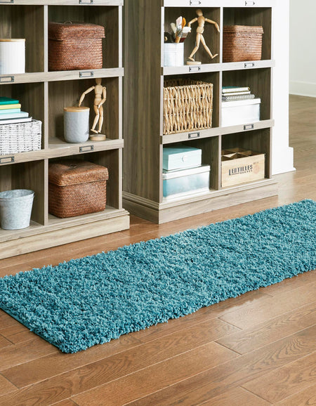 Plush Oasis Collection Area Rug - Serenity (Deep Aqua Blue)