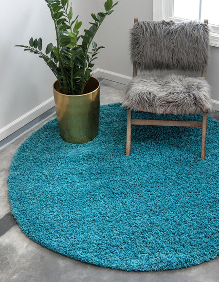 Plush Oasis Collection Area Rug - Serenity (Deep Aqua Blue)