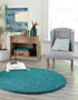 Plush Oasis Collection Area Rug - Serenity (Deep Aqua Blue)