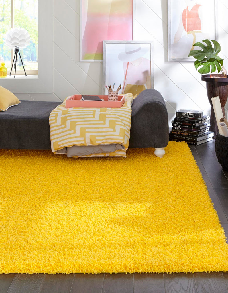 Plush Oasis Collection Area Rug - Serenity (Tuscan Sun Yellow) Square Tuscan Sun Yellow  lifestyle 2