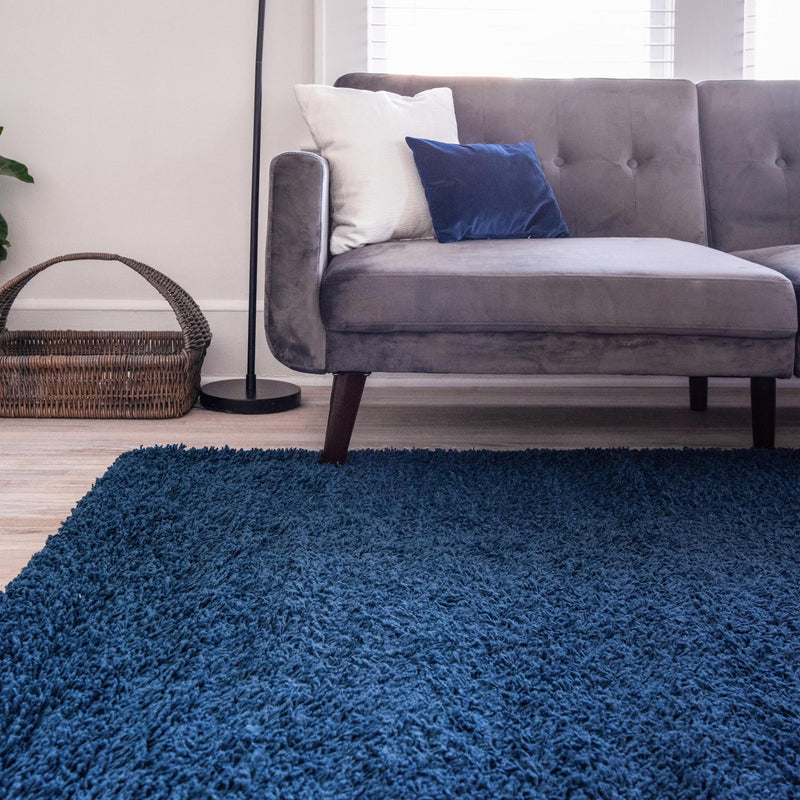 Plush Oasis Collection Area Rug - Serenity (Sapphire Blue) Rectangle Sapphire Blue  lifestyle 8