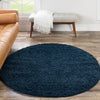 Plush Oasis Collection Area Rug - Serenity (Sapphire Blue) Round Sapphire Blue  lifestyle 43