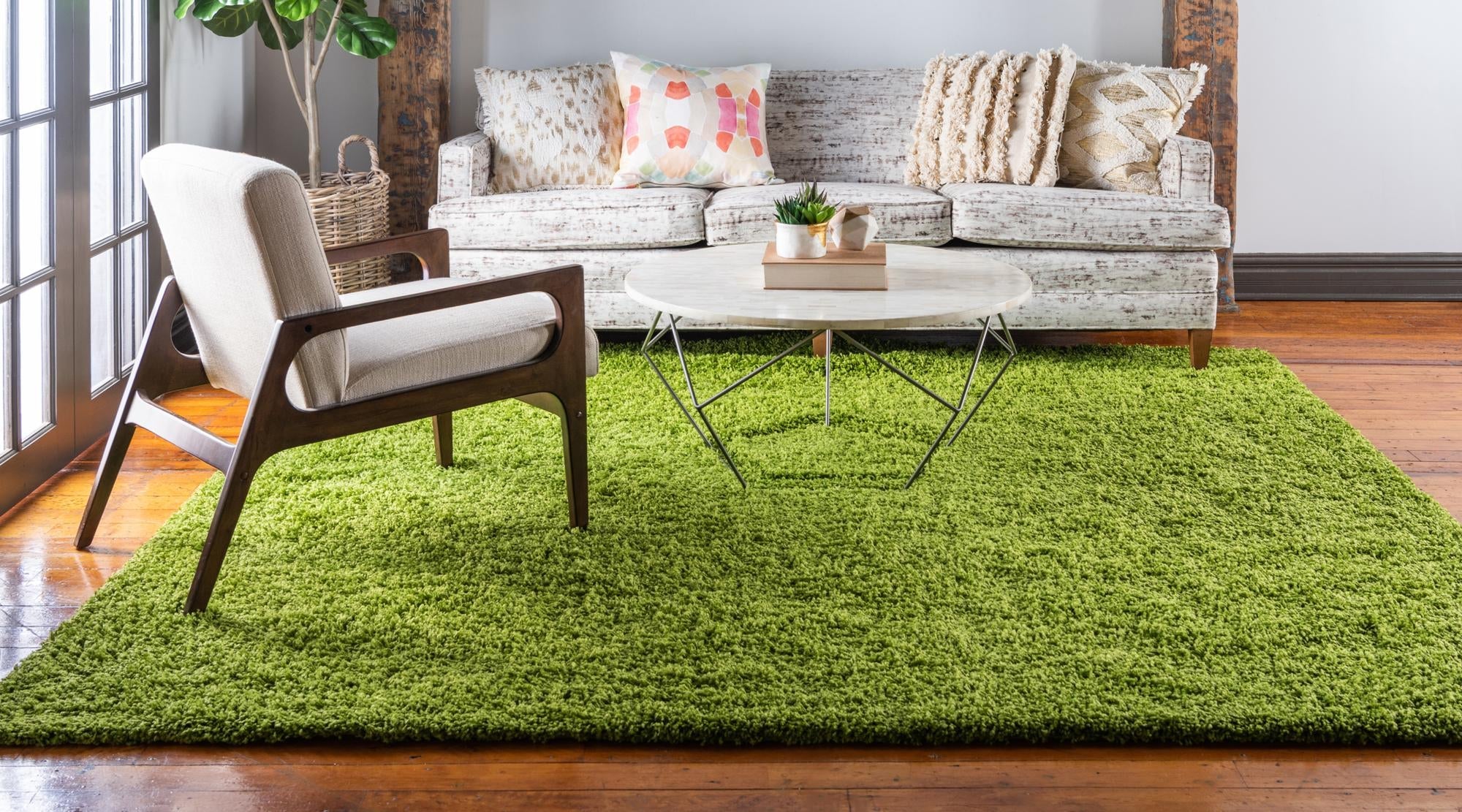 Plush Oasis Collection Area Rug - Serenity (Grass Green)