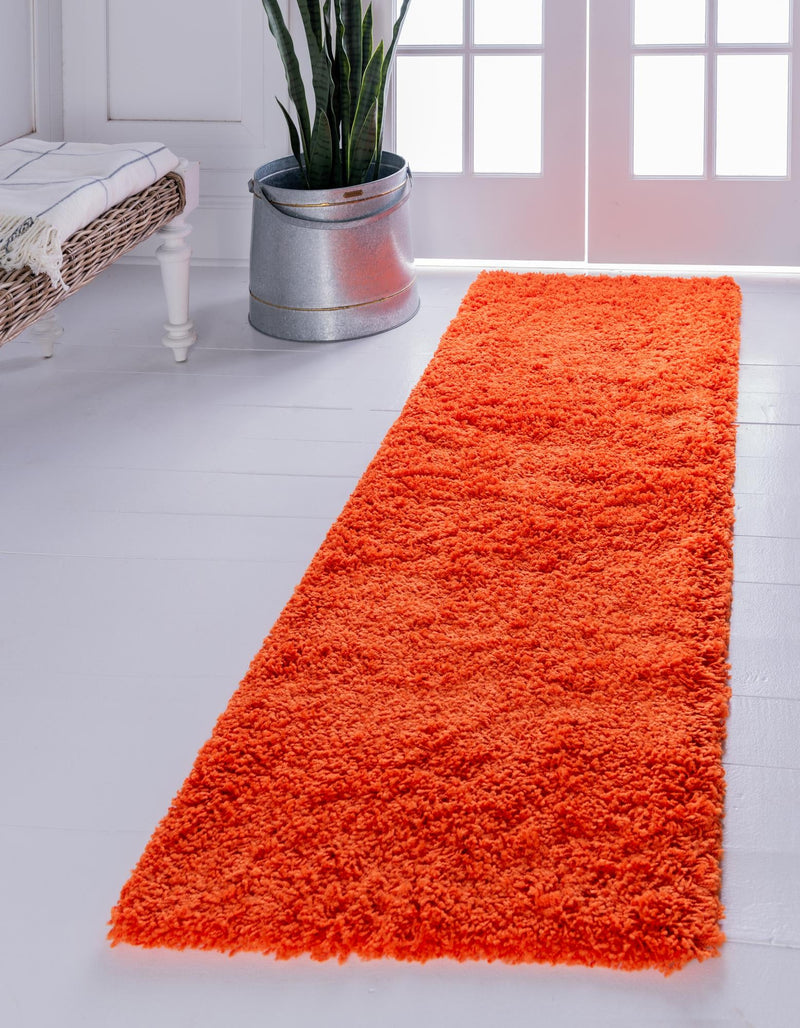 Plush Oasis Collection Area Rug - Serenity (Tiger Orange) Runner Tiger Orange  lifestyle 0