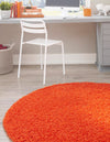 Plush Oasis Collection Area Rug - Serenity (Tiger Orange) Round Tiger Orange  lifestyle 5