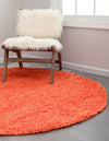 Plush Oasis Collection Area Rug - Serenity (Tiger Orange) Round Tiger Orange  lifestyle 7