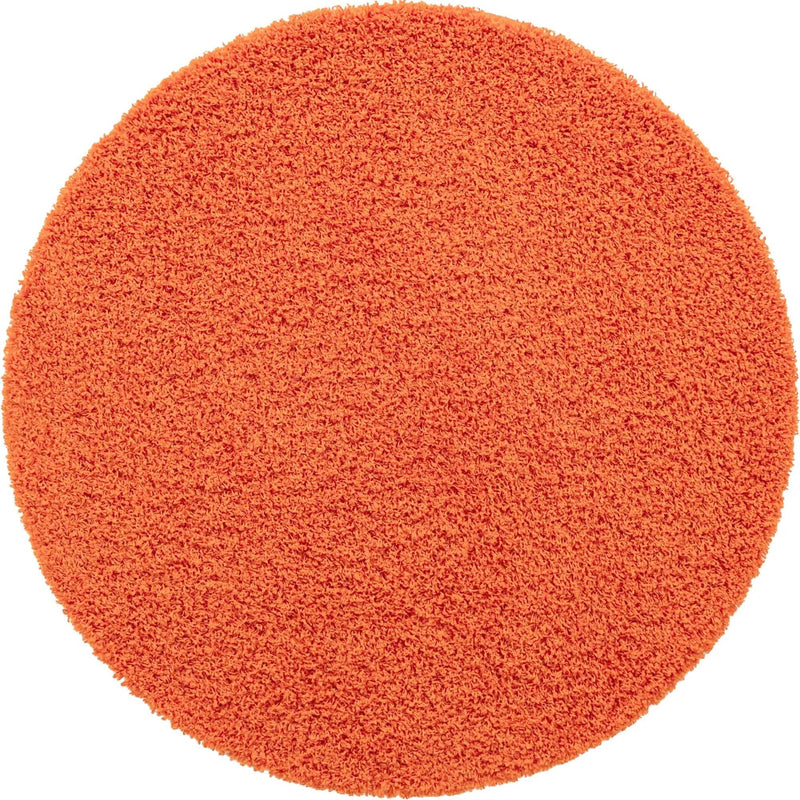 Plush Oasis Collection Area Rug - Serenity (Tiger Orange) Round Tiger Orange Main