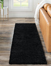 Plush Oasis Collection Area Rug - Serenity (Jet Black) Runner Jet Black  lifestyle 0