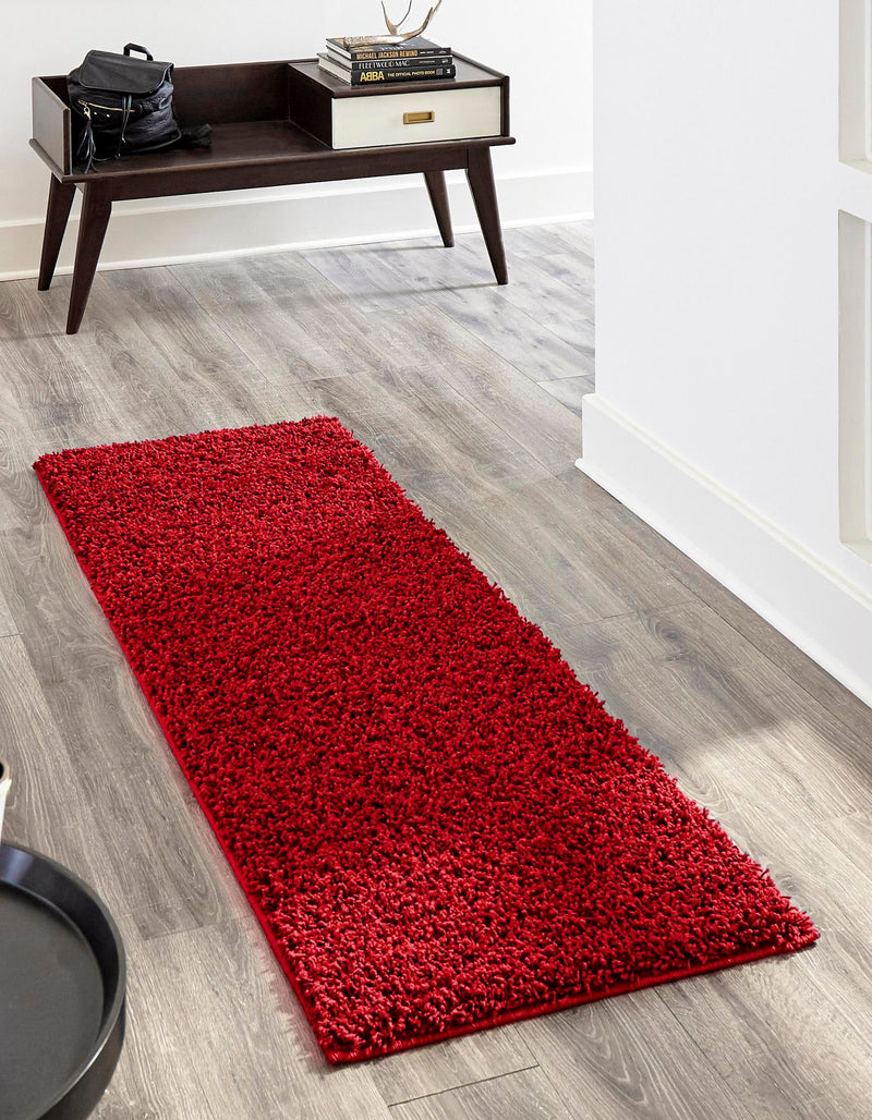 Plush Oasis Collection Area Rug - Serenity (Cherry Red) Runner Cherry Red  lifestyle 9