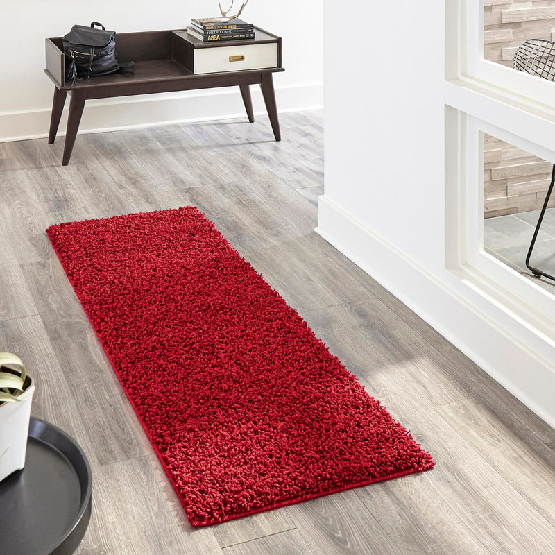 Plush Oasis Collection Area Rug - Serenity (Cherry Red) Runner Cherry Red  lifestyle 38