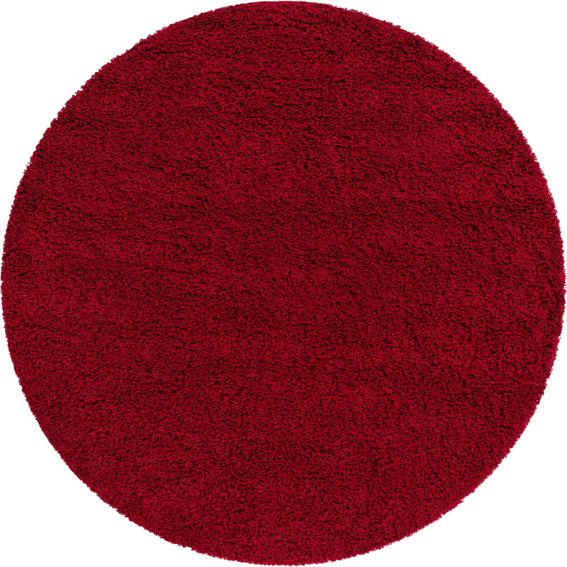 Plush Oasis Collection Area Rug - Serenity (Cherry Red) Round Cherry Red Main