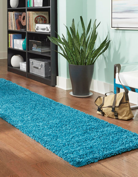 Plush Oasis Collection Area Rug - Serenity (Turquoise)