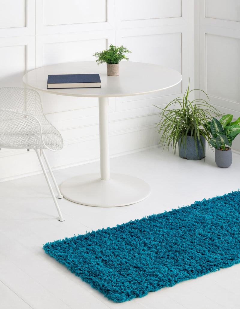 Plush Oasis Collection Area Rug - Serenity (Turquoise) Runner Turquoise  lifestyle 11