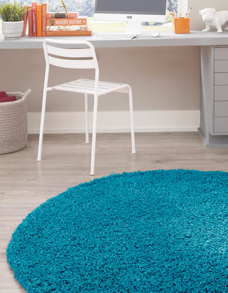 Plush Oasis Collection Area Rug - Serenity (Turquoise)