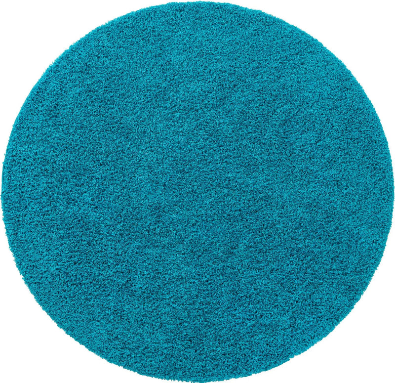 Plush Oasis Collection Area Rug - Serenity (Turquoise) Round Turquoise Main