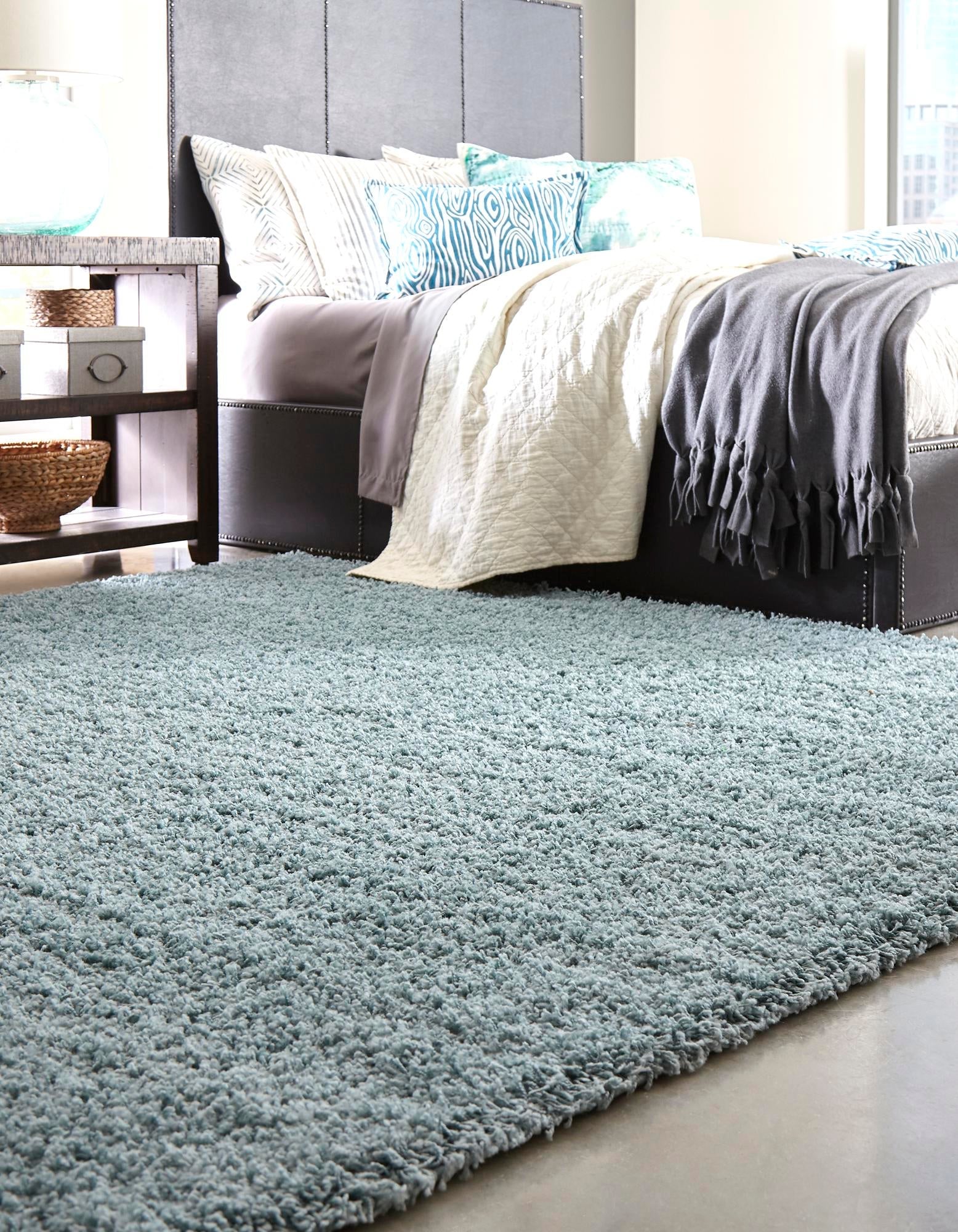 Plush Oasis Collection Area Rug - Serenity (Light Slate Blue)