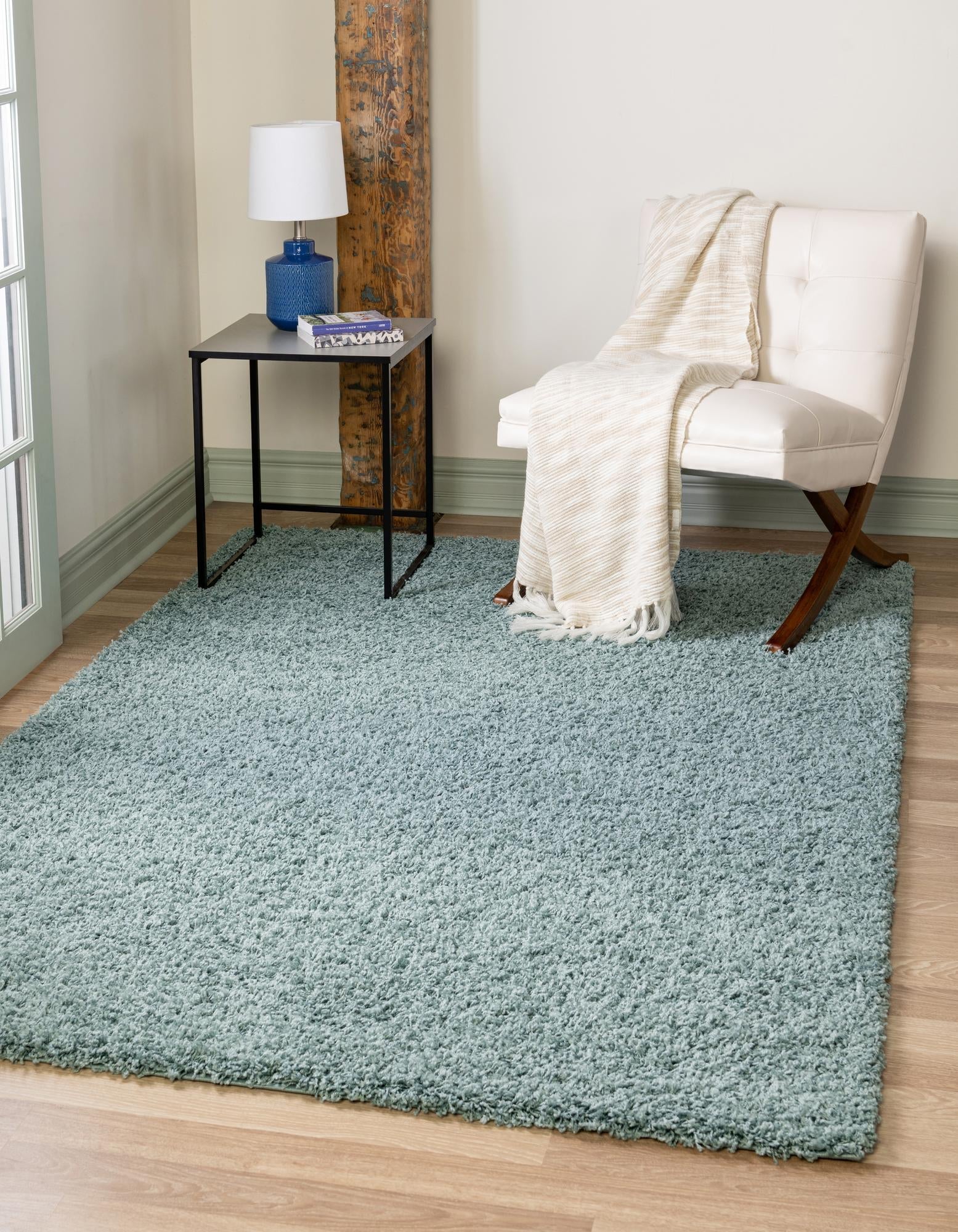 Plush Oasis Collection Area Rug - Serenity (Light Slate Blue)