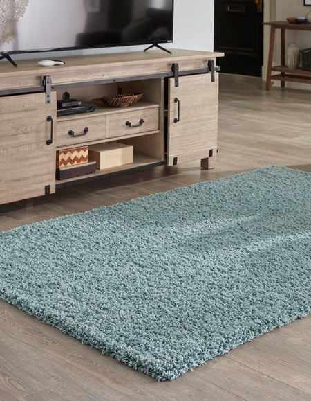 Plush Oasis Collection Area Rug - Serenity (Light Slate Blue)